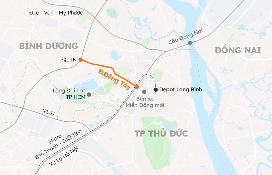 Tuyến giao thông Thống Nhất kết nối từ QL1K - Xa lộ Hà Nội Tuyến giao thông Thống Nhất kết nối từ QL1K - Xa lộ Hà Nội
