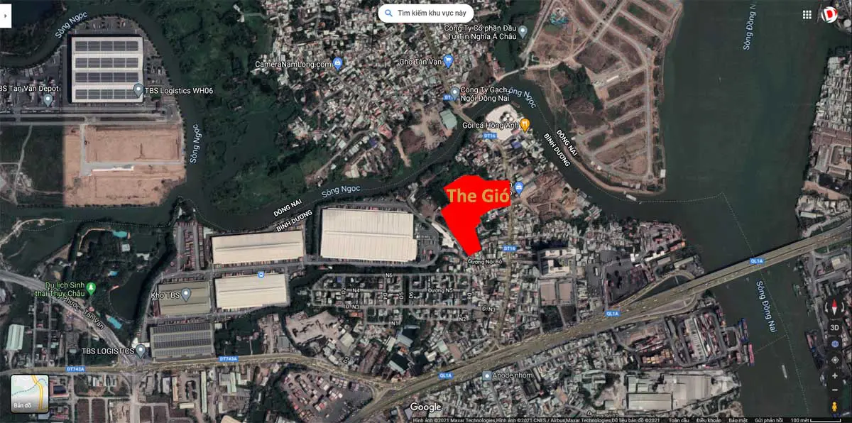 Vị trí The gió Riverside Bình Dương