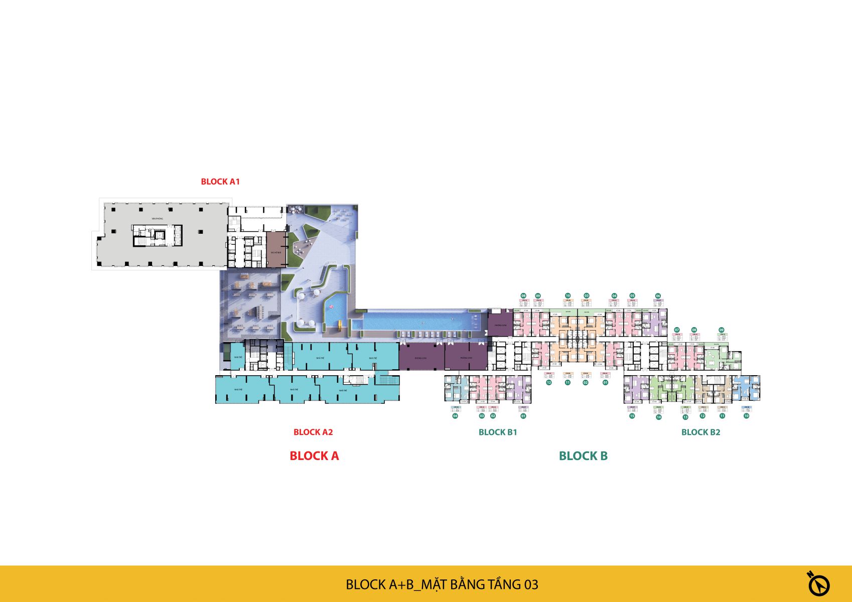 Mặt bằng dự án Bcons New Sky tầng 3 block AB Mặt bằng dự án Bcons New Sky tầng 3 block AB