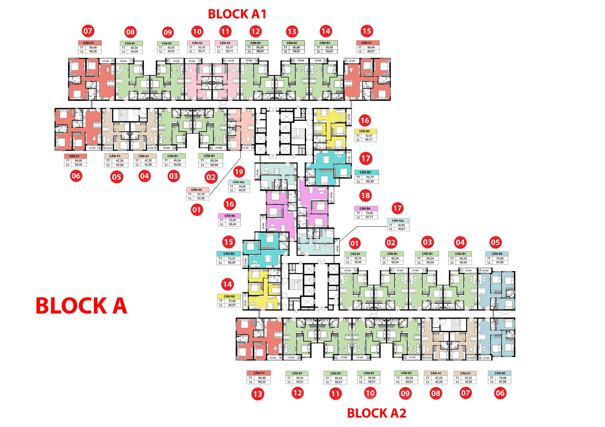 Mặt bằng điển hình Block A Mặt bằng điển hình Block A