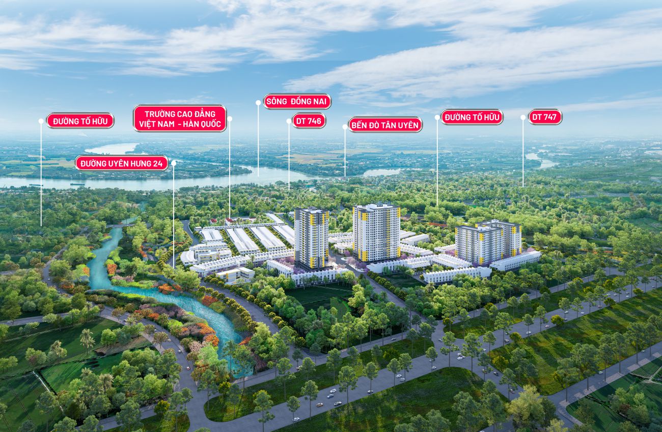 Tổng thể khu dự án Bcons City Life Tân Uyên